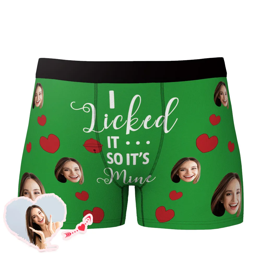 I Licked It So It's Mine Custom Boxer Funny Face Men's Underwear - 6 Colors