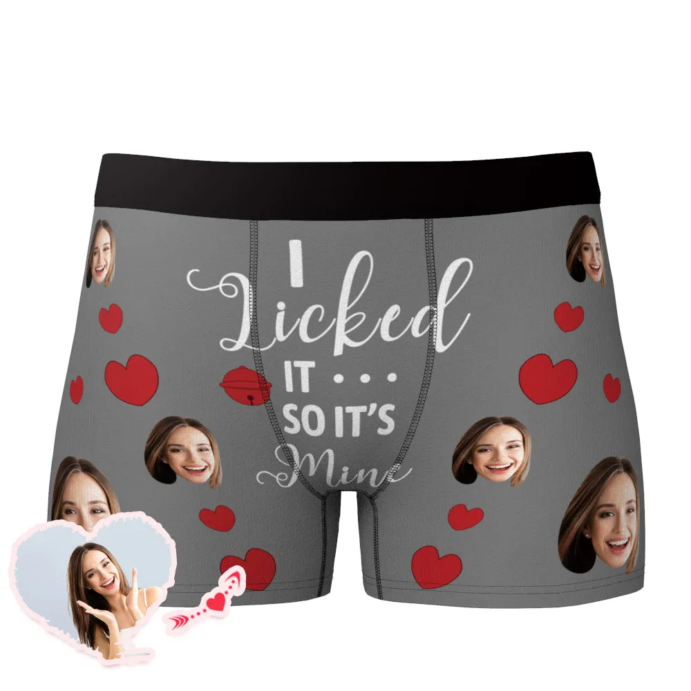 I Licked It So It's Mine Custom Boxer Funny Face Men's Underwear - 6 Colors