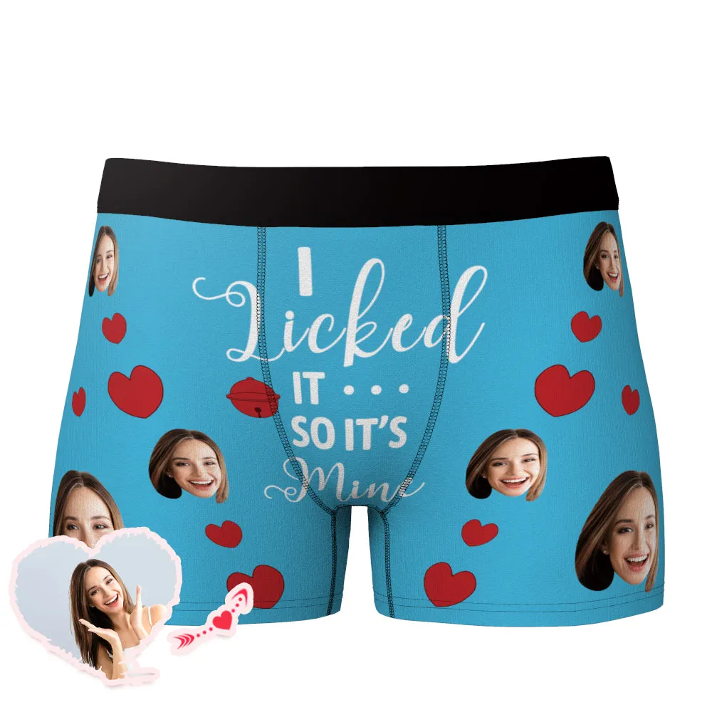 I Licked It So It's Mine Custom Boxer Funny Face Men's Underwear - 6 Colors