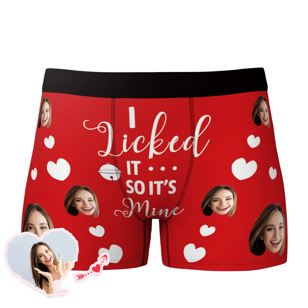 I Licked It So It's Mine Custom Boxer Funny Face Men's Underwear - 6 Colors