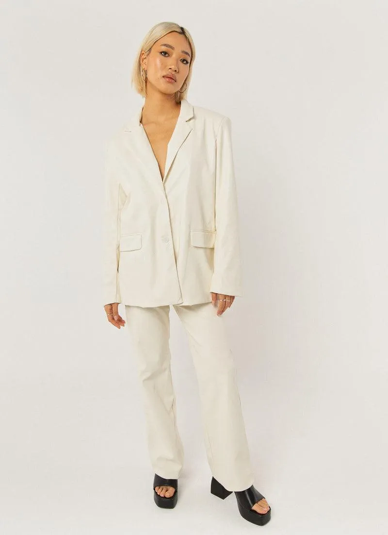 In The Mix Blazer - Ivory Snakeskin