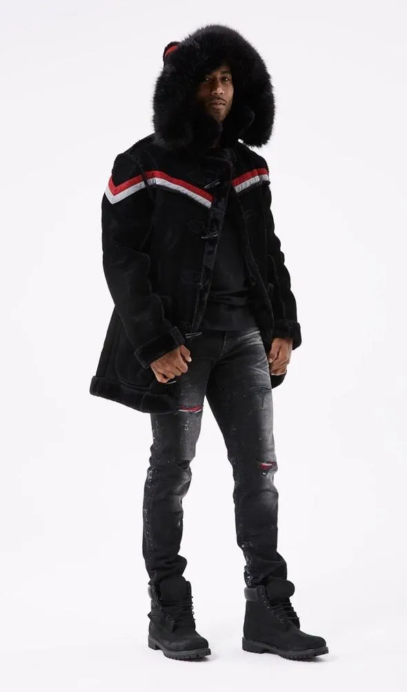 Jordan Craig-Shearling Jacket-Black-91380