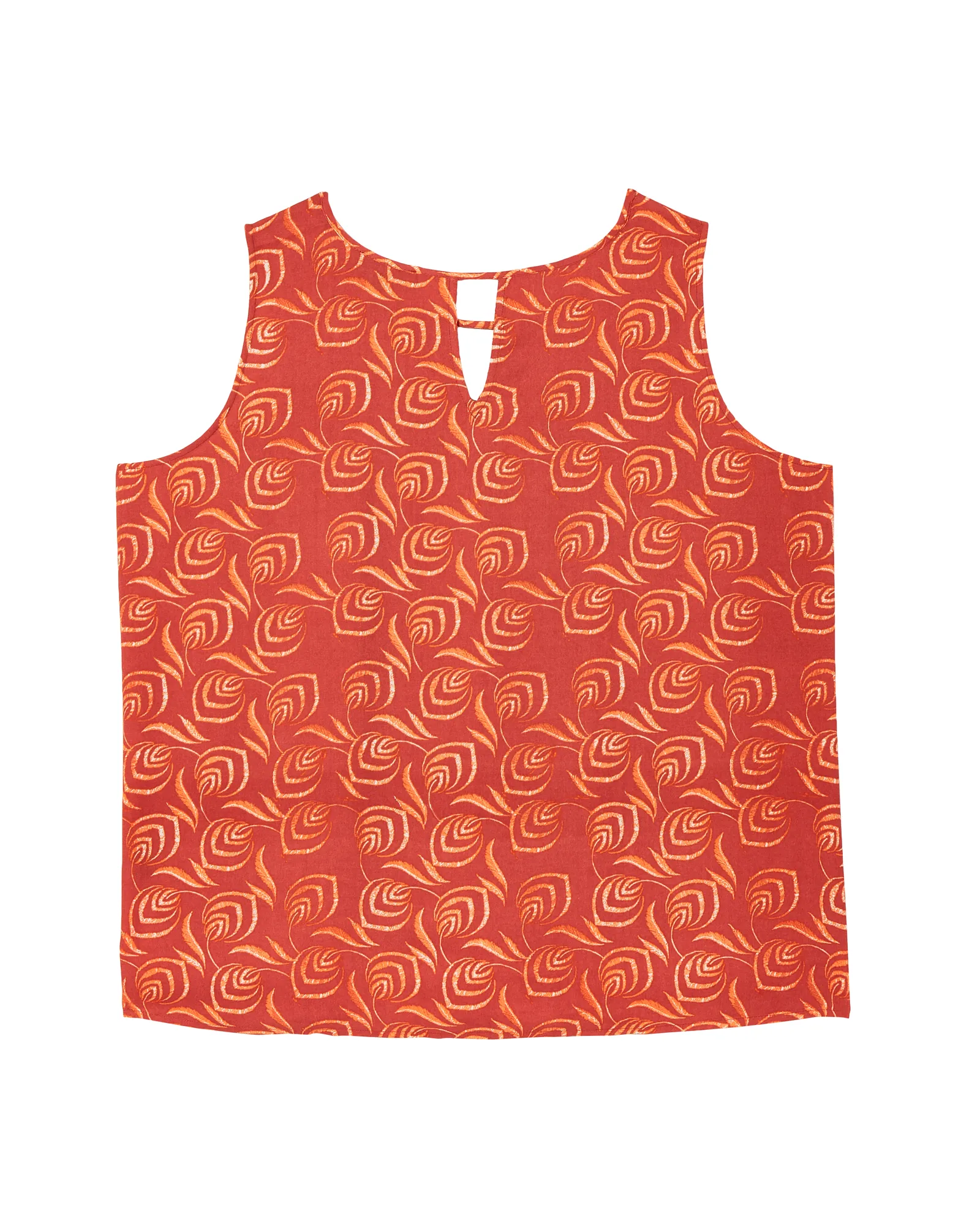 Kianna Sleeveless Keyhole Blouse | Orange / White