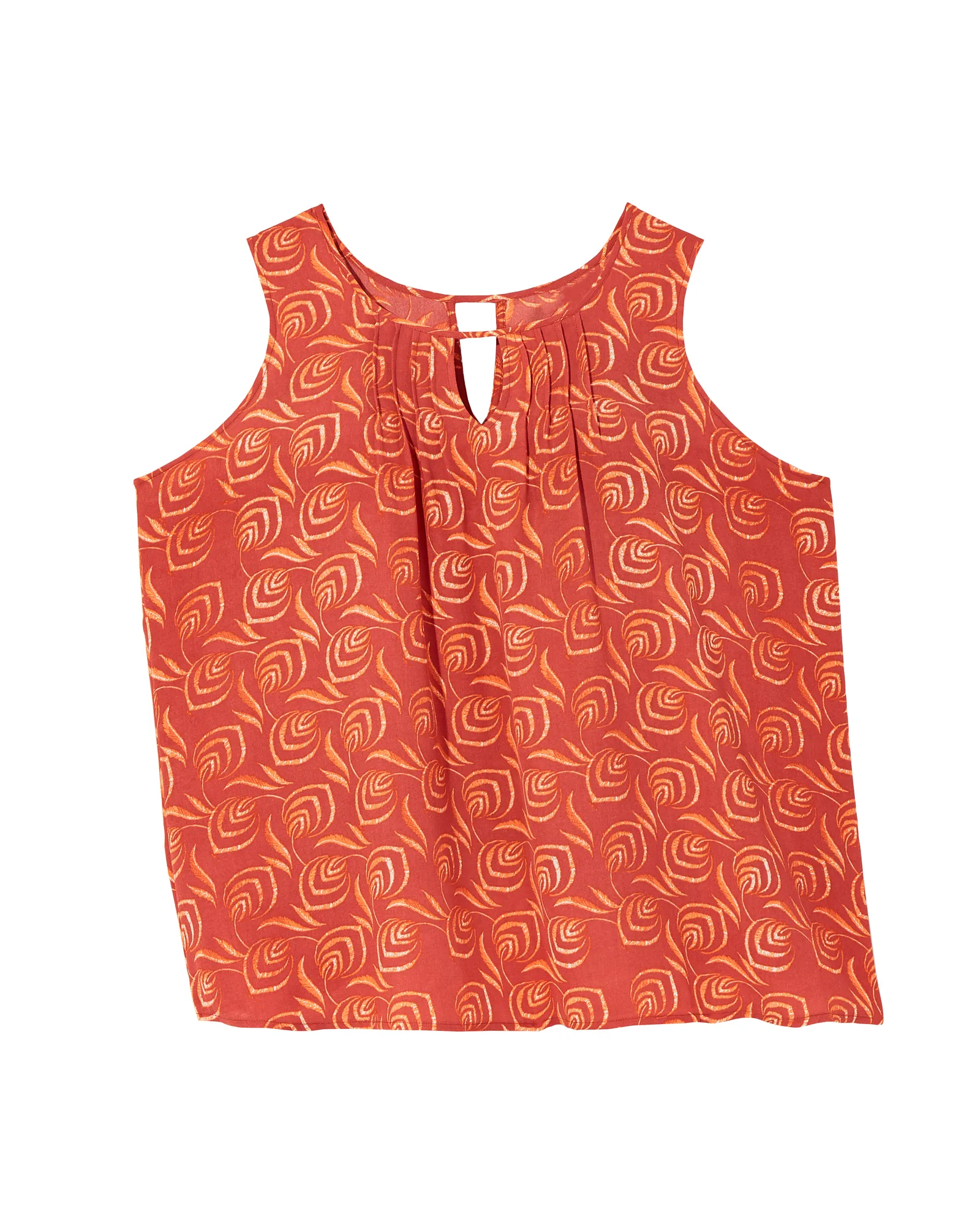 Kianna Sleeveless Keyhole Blouse | Orange / White