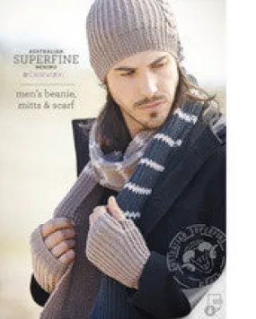 Knitting Pattern Men’s Beanie, Mitts & Scarf