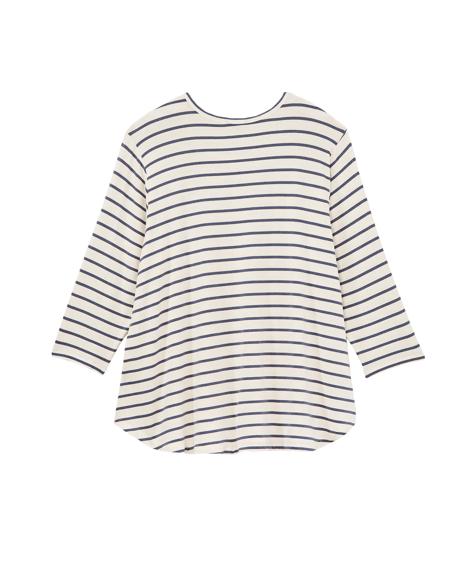 Krista Three-Quarter Sleeve Top | Ivory / Light Blue