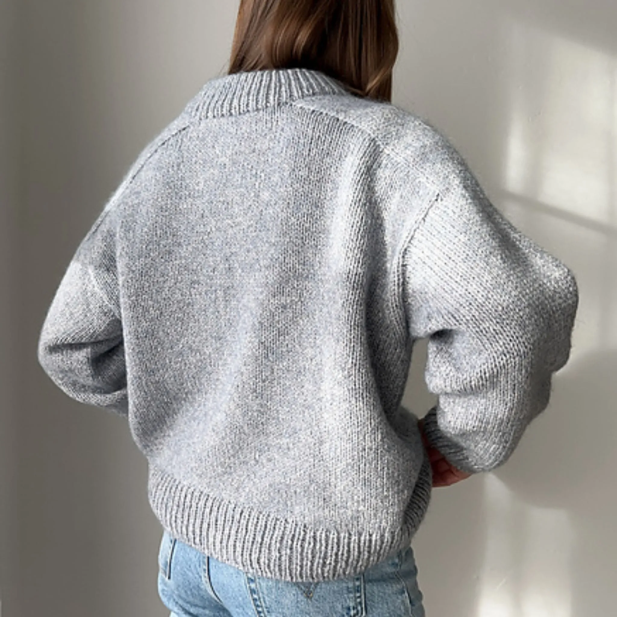 Lakes V Neck Pullover by Ozetta in Saona & Le Petit Mohair & Silk