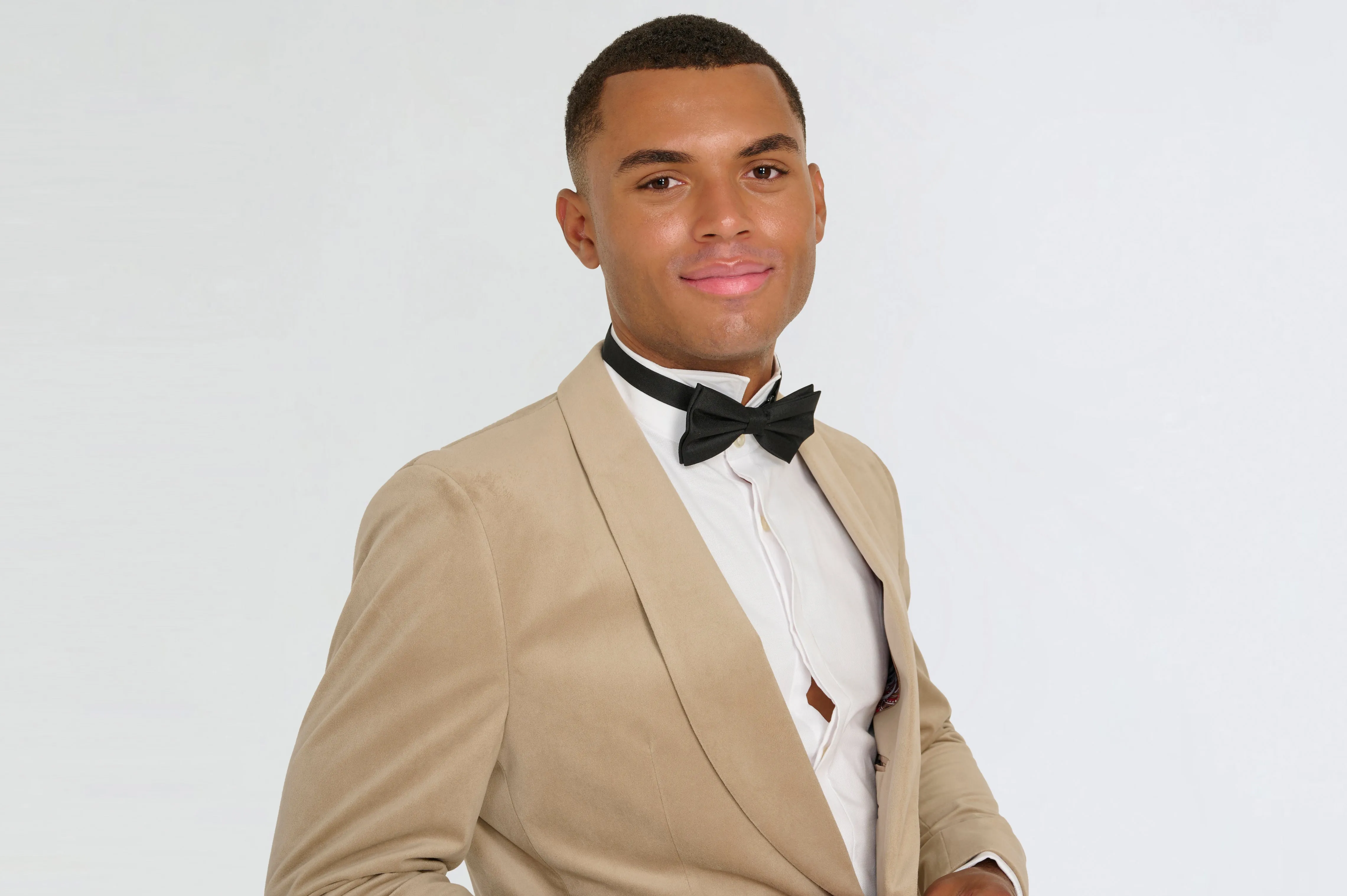 Leo Velvet Tuxedo Dinner Jacket with Shawl Lapel Detail in Taupe