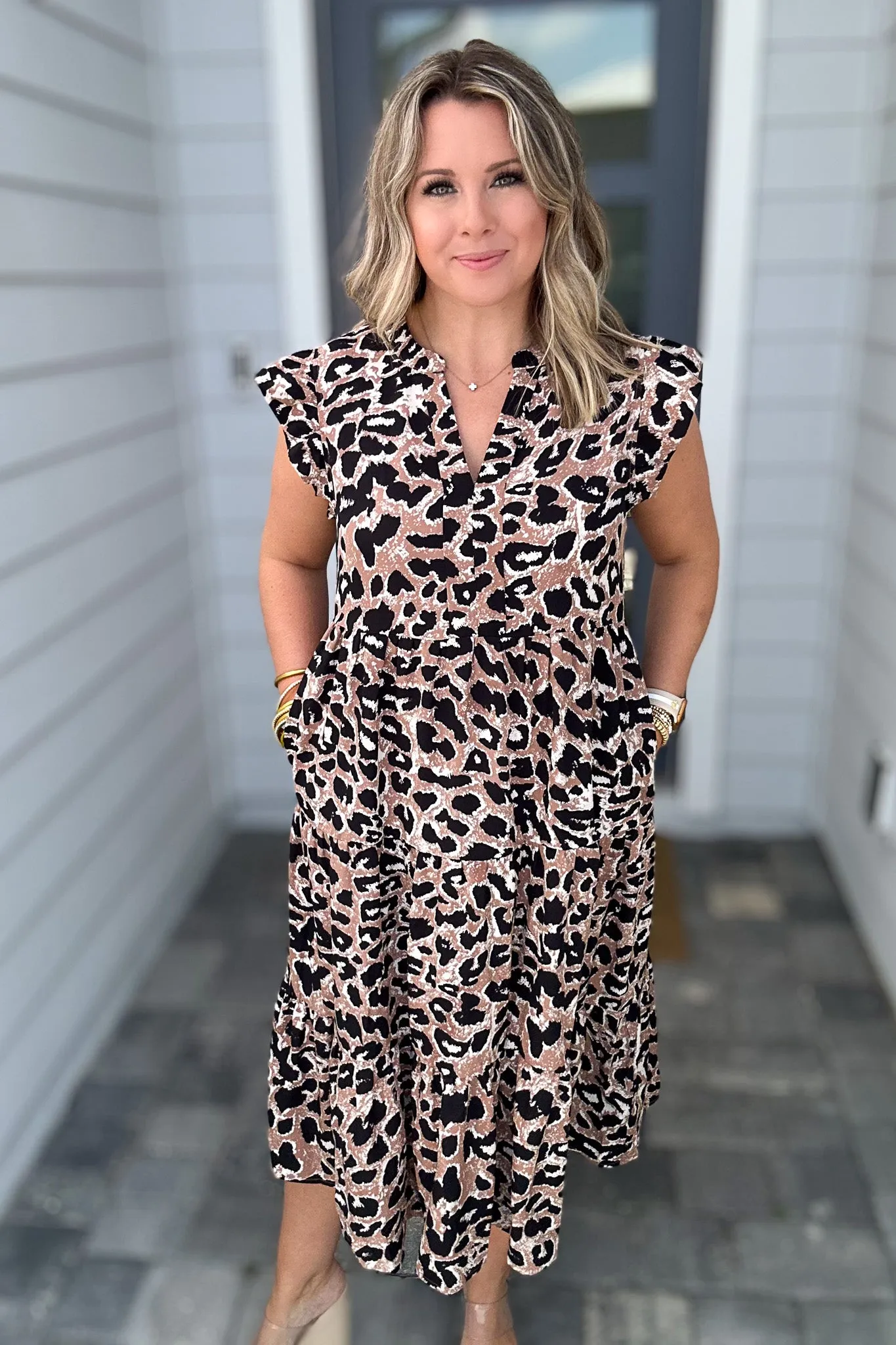 Leopard Print Tiered Layer Dress