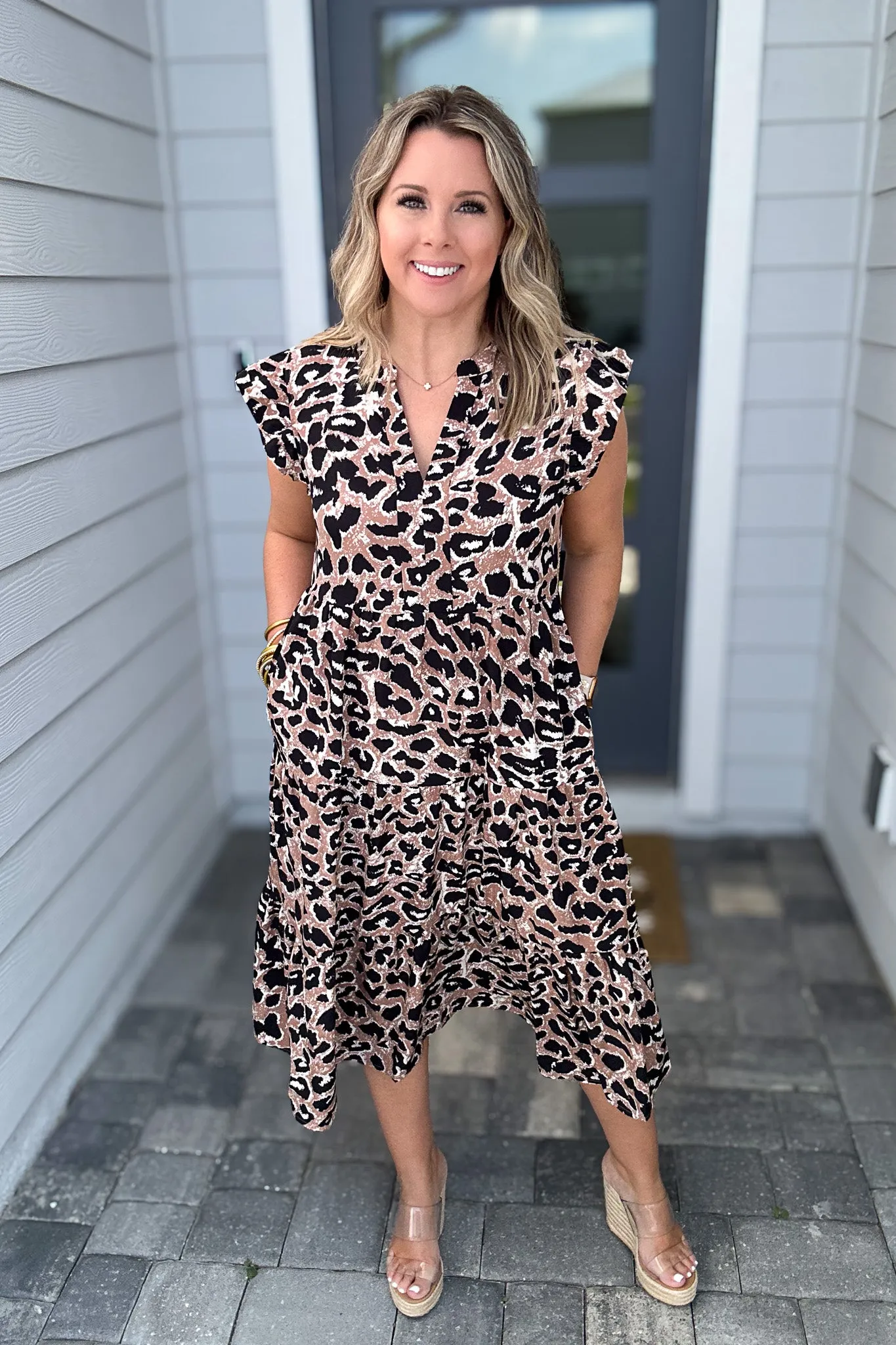 Leopard Print Tiered Layer Dress