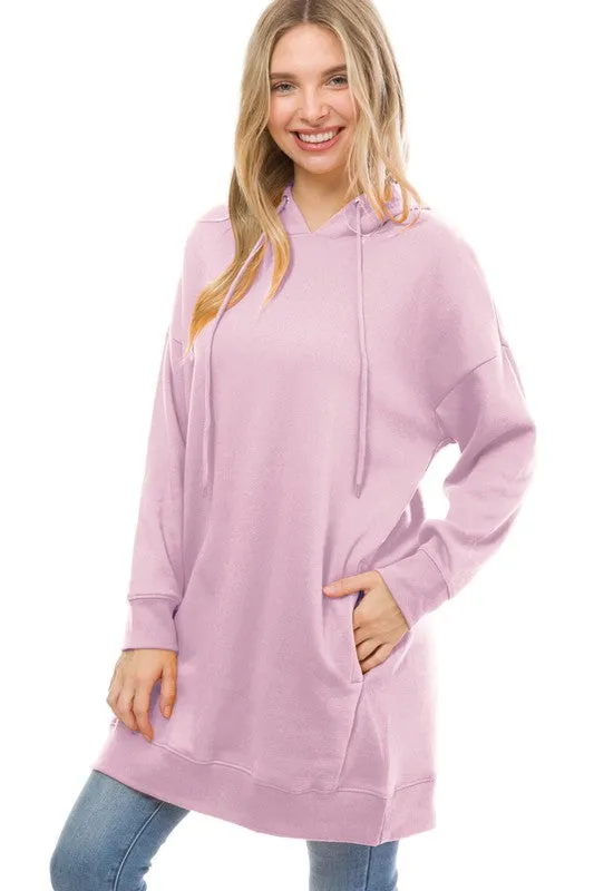 Lilac Plus Hoodie Sweatshirt Pullover Tunic Top