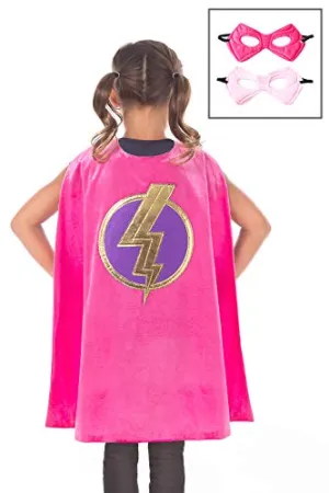 Little Adventures - Pink Lightning Cape & Mask Set