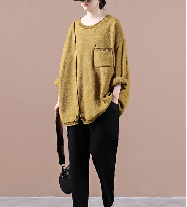 Loose Sweater Fall Women Cotton Tops Women Blouse Overall H9506