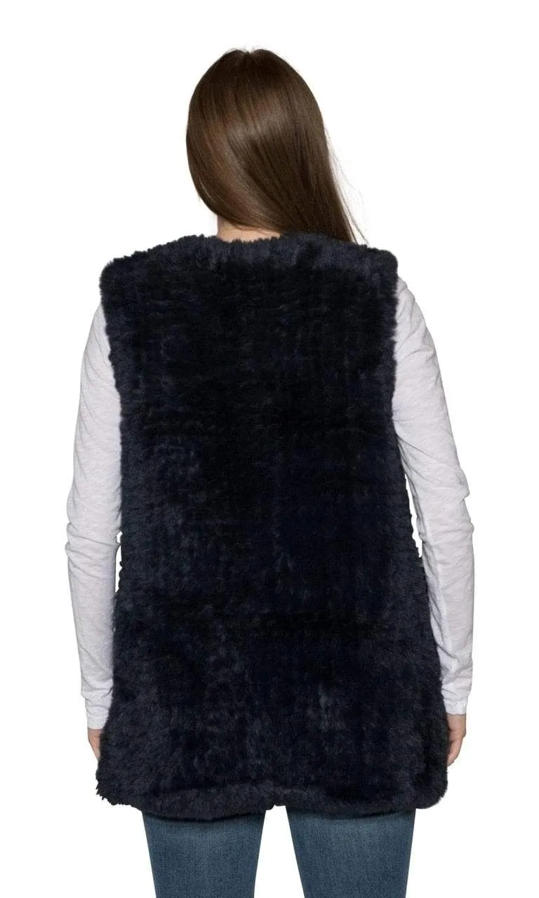 Love Token Faux Fur Long Vest