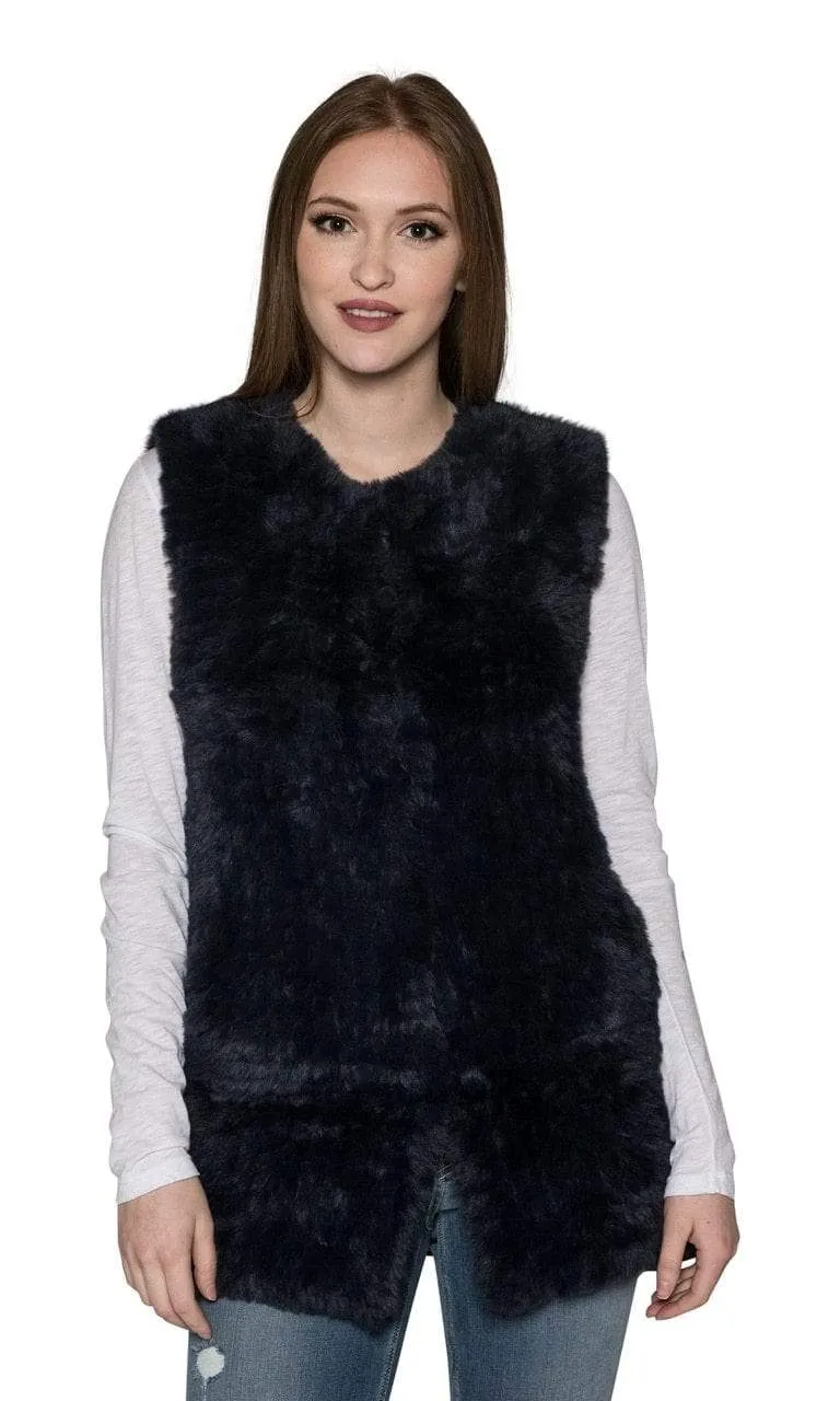 Love Token Faux Fur Long Vest