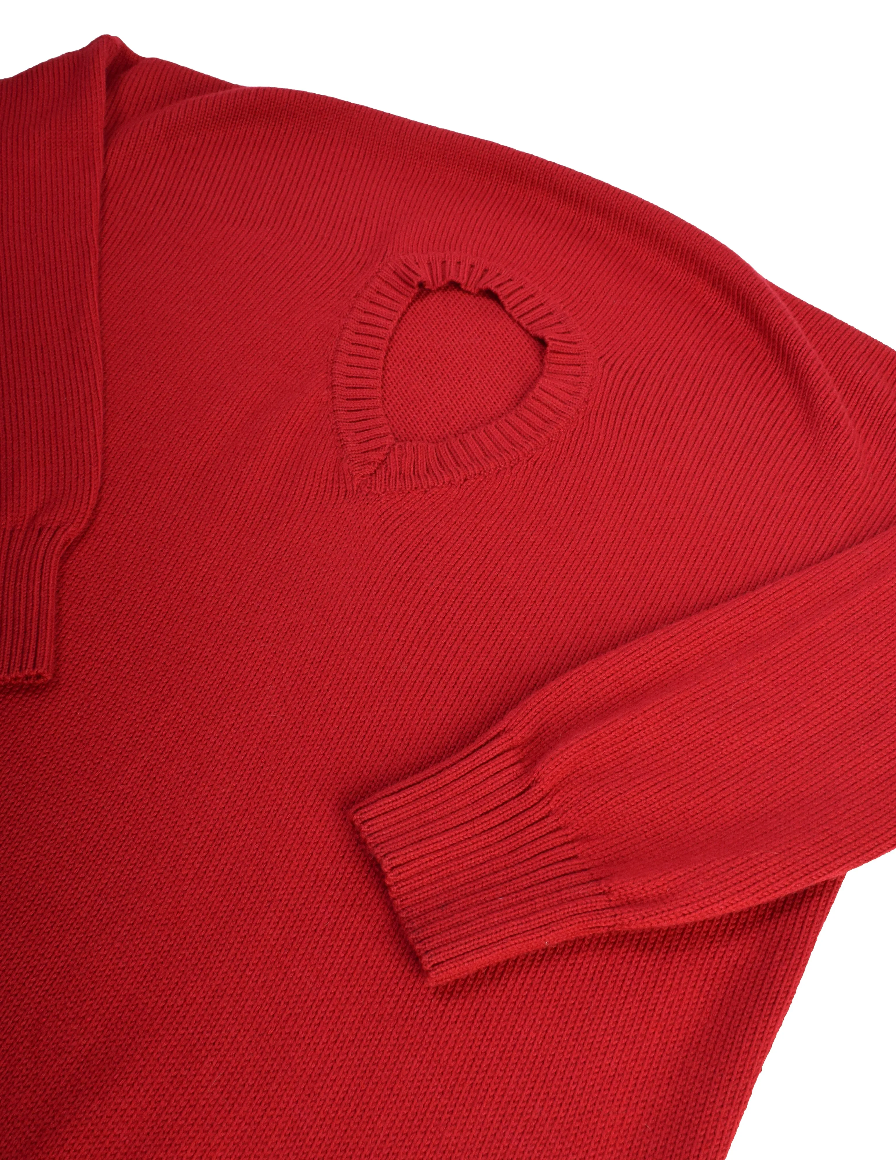 Maison Martin Margiela Vintage SS 1998 Flat Pattern Red Knit Sweater