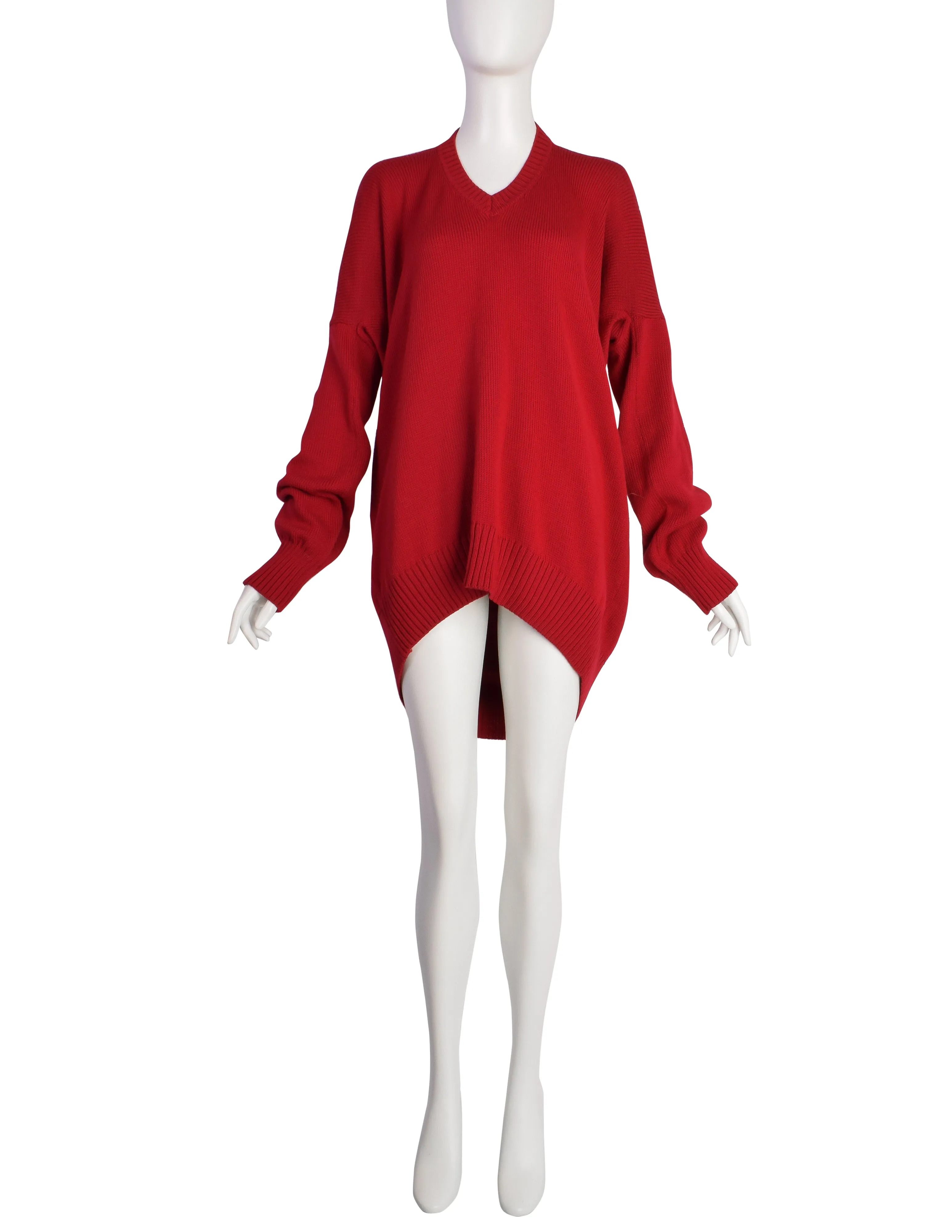 Maison Martin Margiela Vintage SS 1998 Flat Pattern Red Knit Sweater