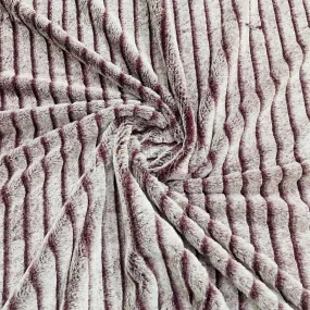 Maroon & White Fur Fabric