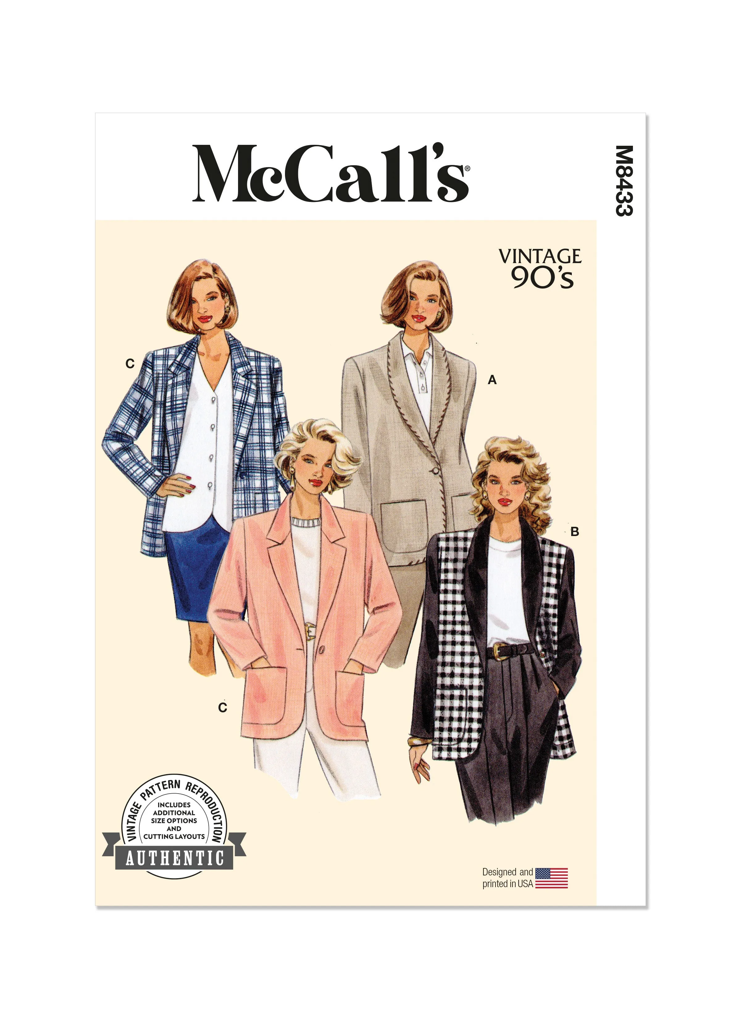 McCall's Pattern M8433 Misses' Jacket