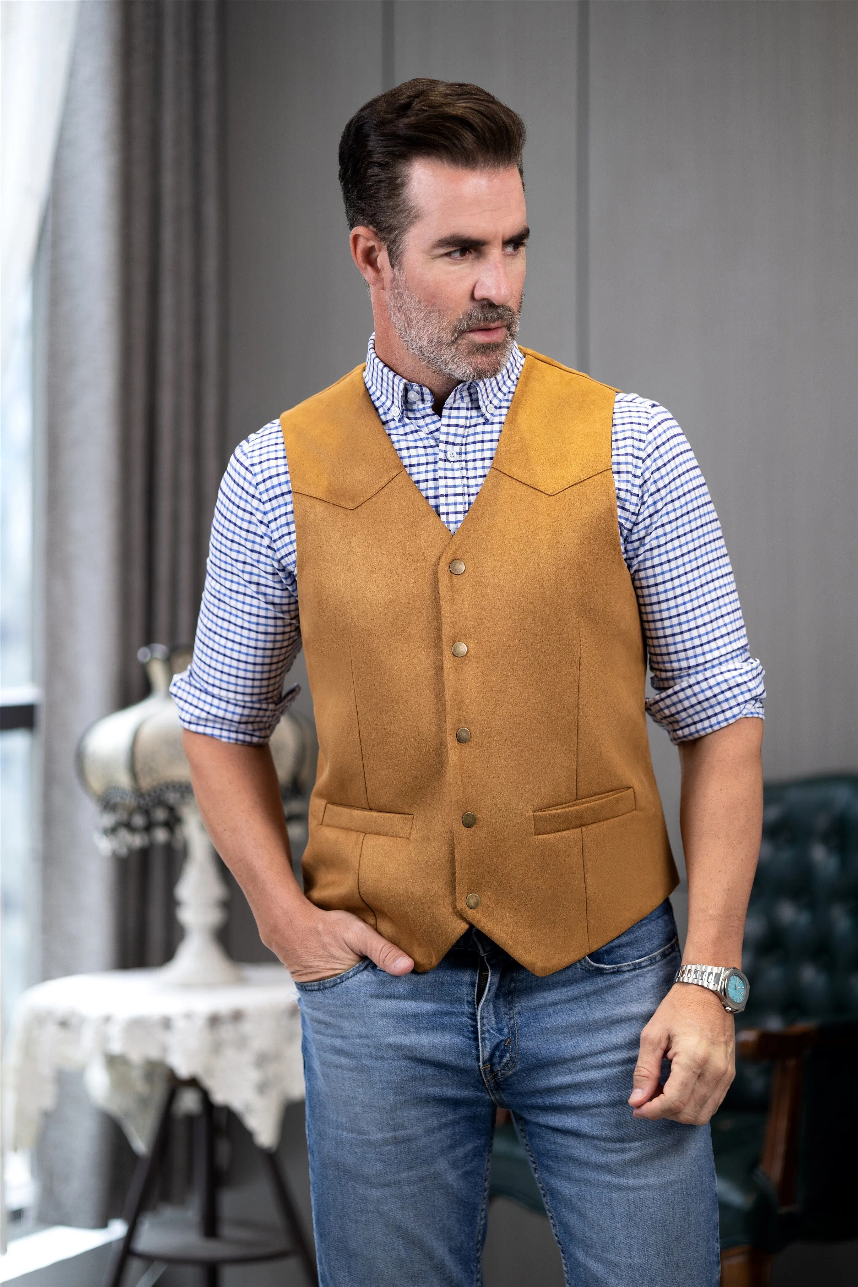 Men's Casual V Neck Waistcoat