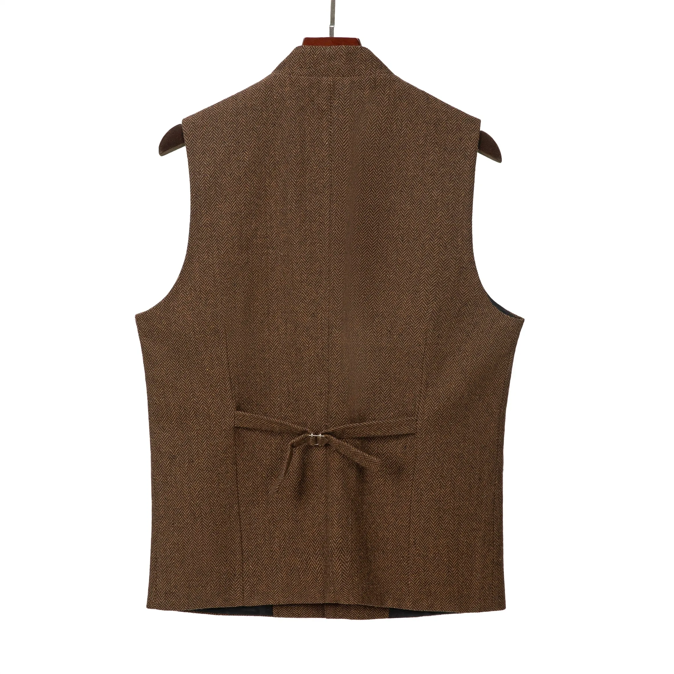 Men's Herringbone Stand Collar Formal Waistcoat