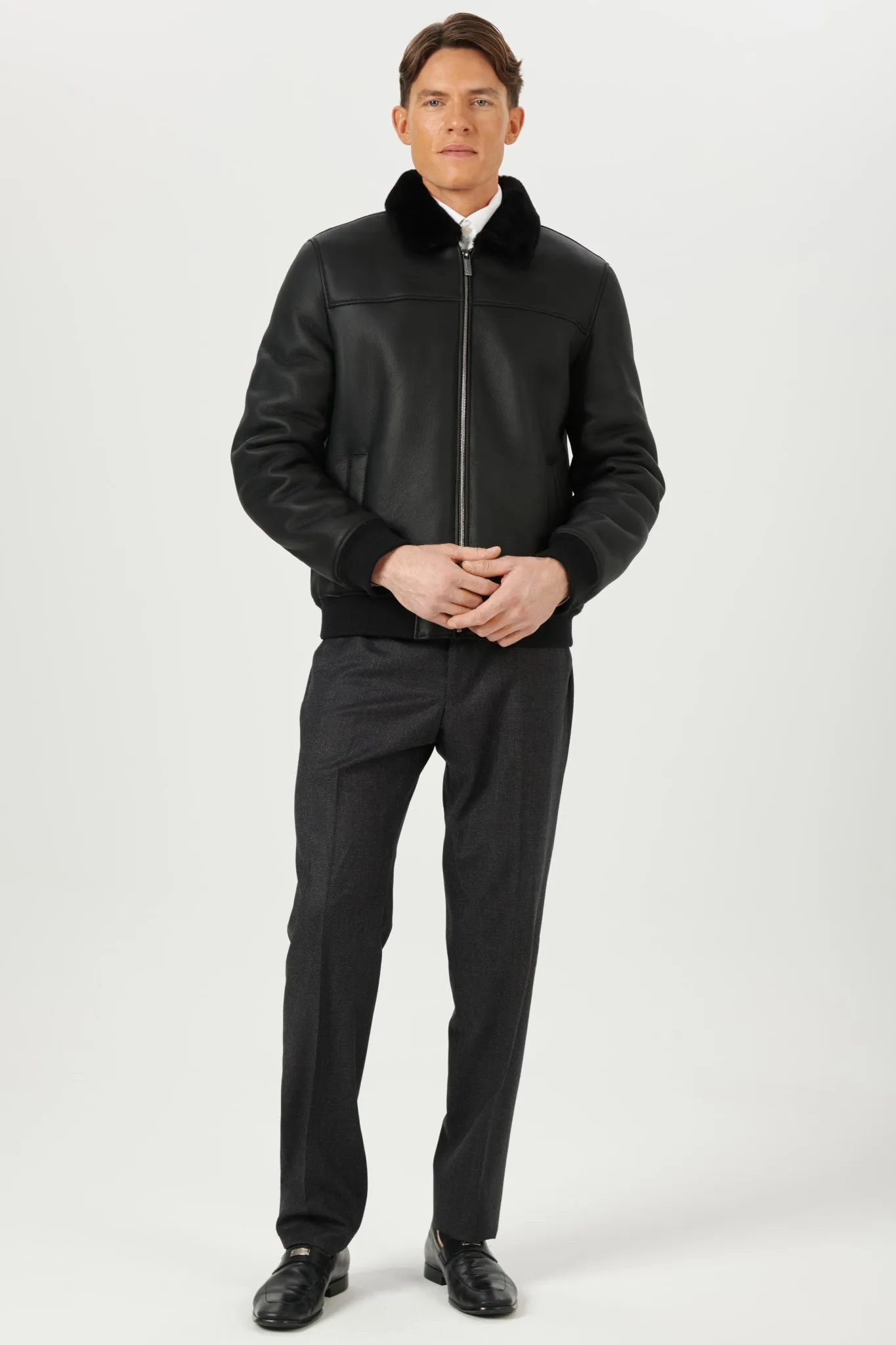 Men's Select Shearling Lamb Bomber Jacket