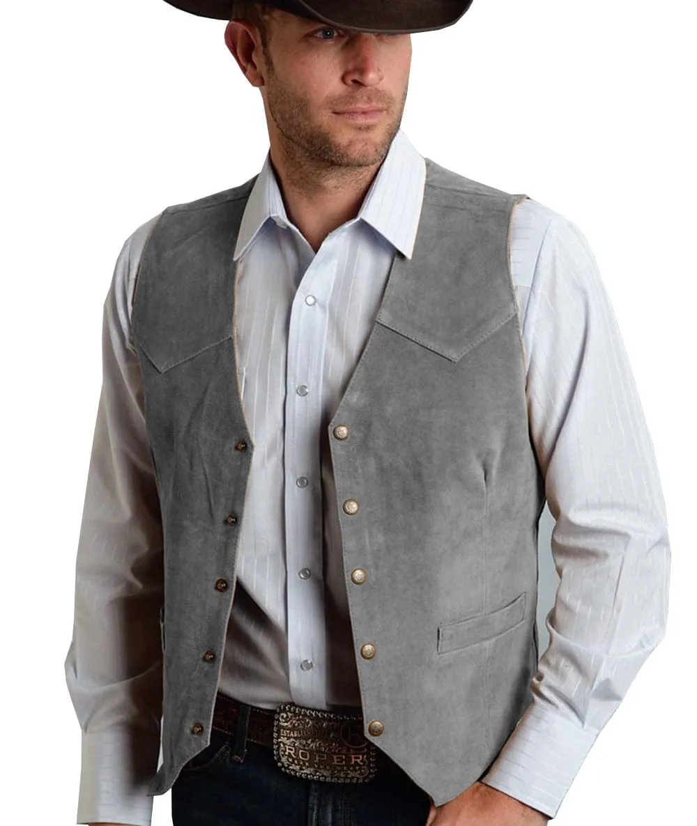 Men's V Lapel  Suede Vest