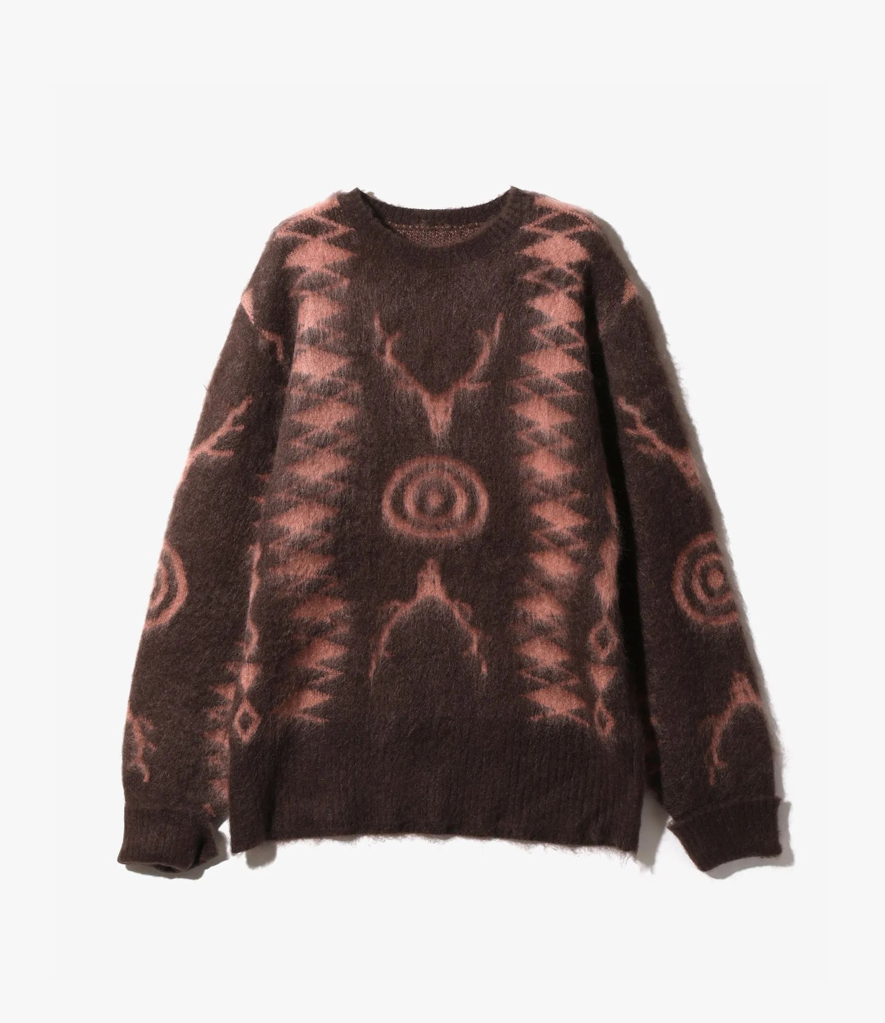 Mohair Sweater – Brown Native Pattern