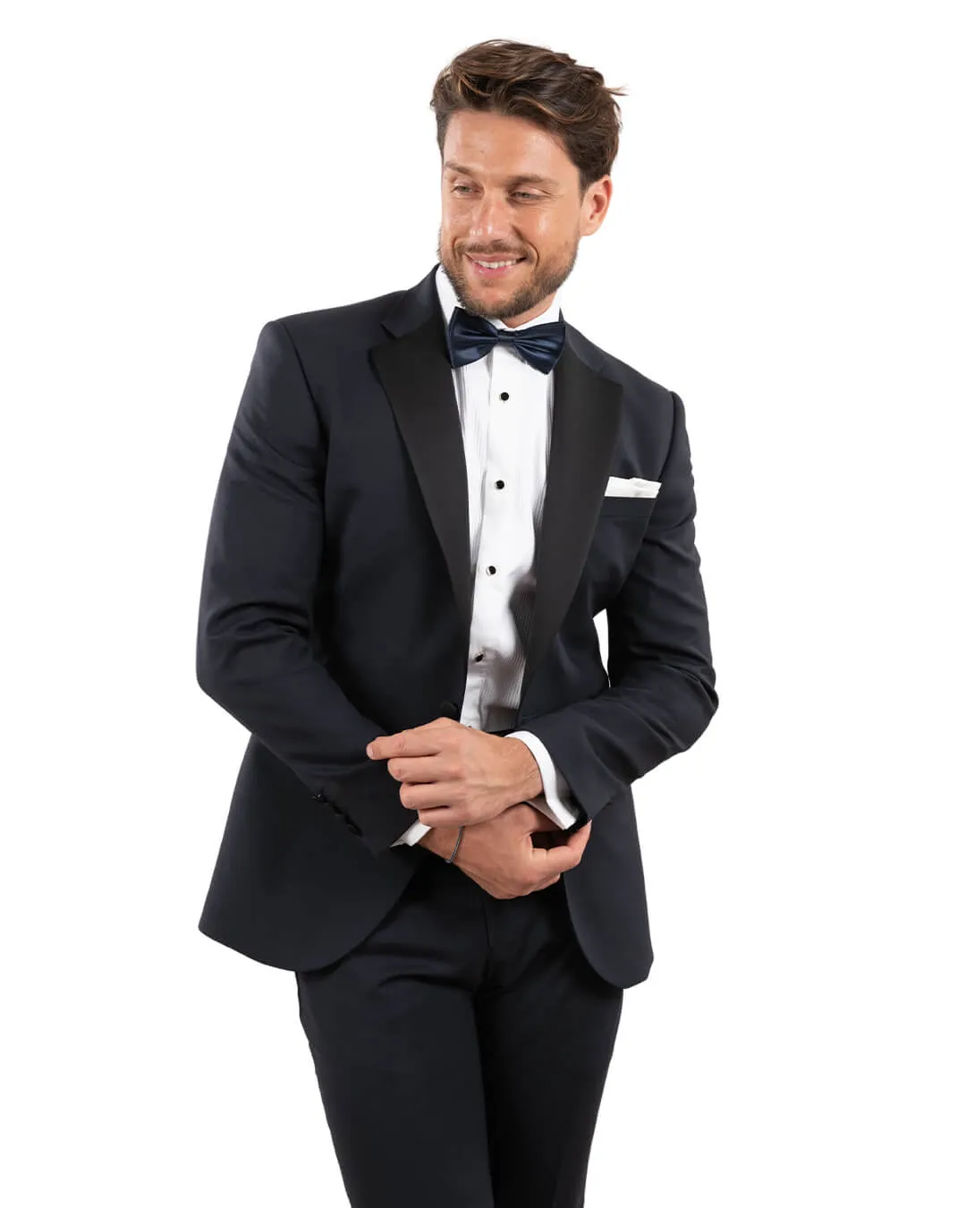 Navy Shawl Collar Tuxedo Jacket