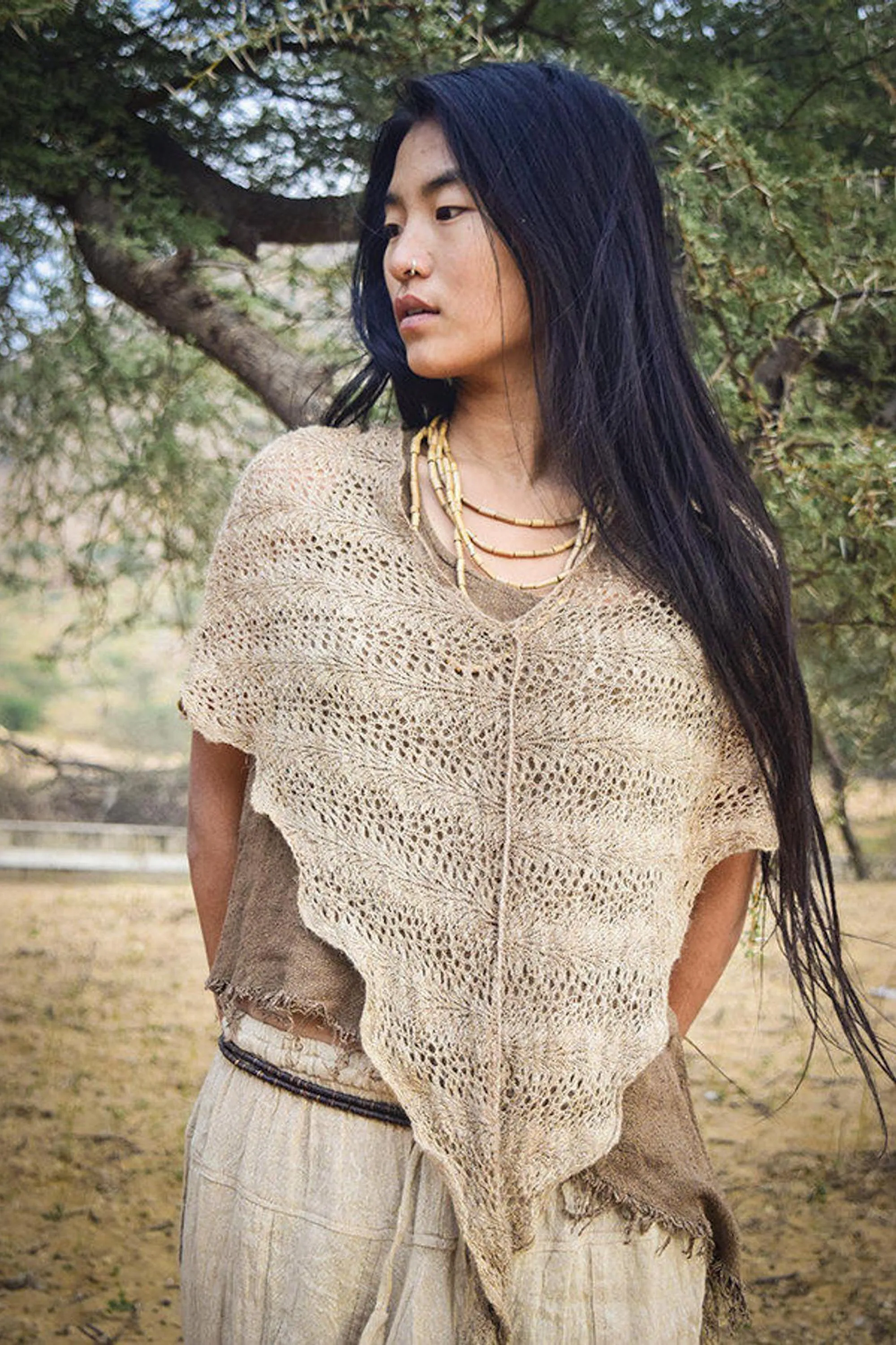 Nettle Poncho ~ Skirt ⋙ Knitted from Himalayan Nettle Fiber