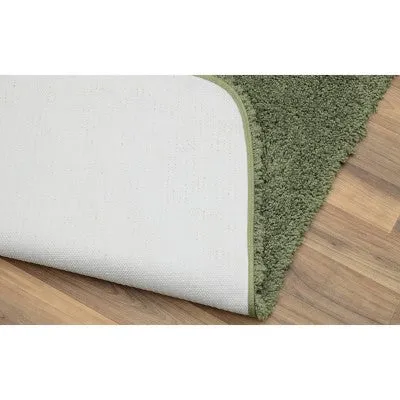 New - 30"x50" Serendipity Solid Shaggy Washable Nylon Bath Rug Deep Fern - Garland