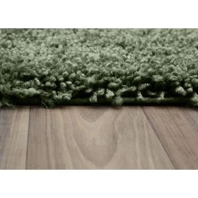 New - 30"x50" Serendipity Solid Shaggy Washable Nylon Bath Rug Deep Fern - Garland