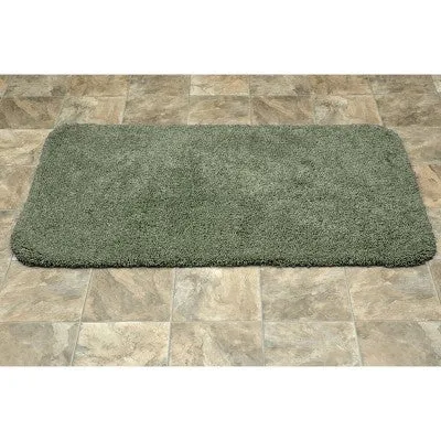 New - 30"x50" Serendipity Solid Shaggy Washable Nylon Bath Rug Deep Fern - Garland