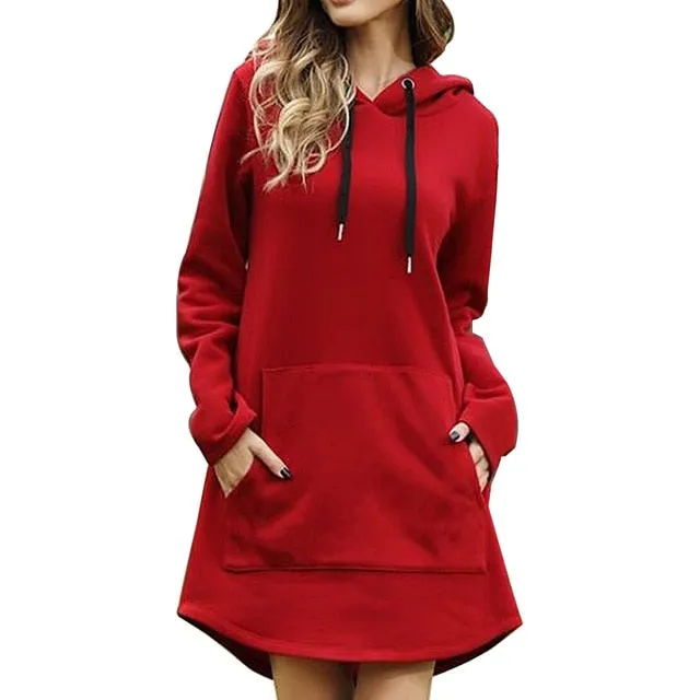 New Hoodie Women Dress Casual Hooded Pocket Long Sleeve Pullover  Sweatshirts Womens Fashion Hooded Autumn Winter Dropshipping