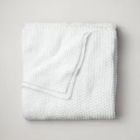 New - King Chunky Knit Bed Blanket White - Casaluna