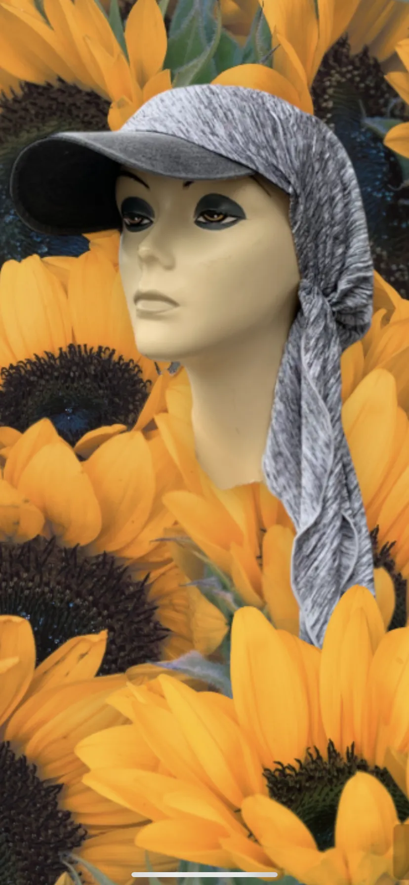 New Sun Visor Head Scarf | Modern Silver Grey Hat | Tichel Hijab Beanie With Brim | Made in USAew