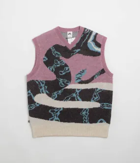 Nike SB Snake Sweater Vest - Plum Dust / Light Orewood Brown / Black