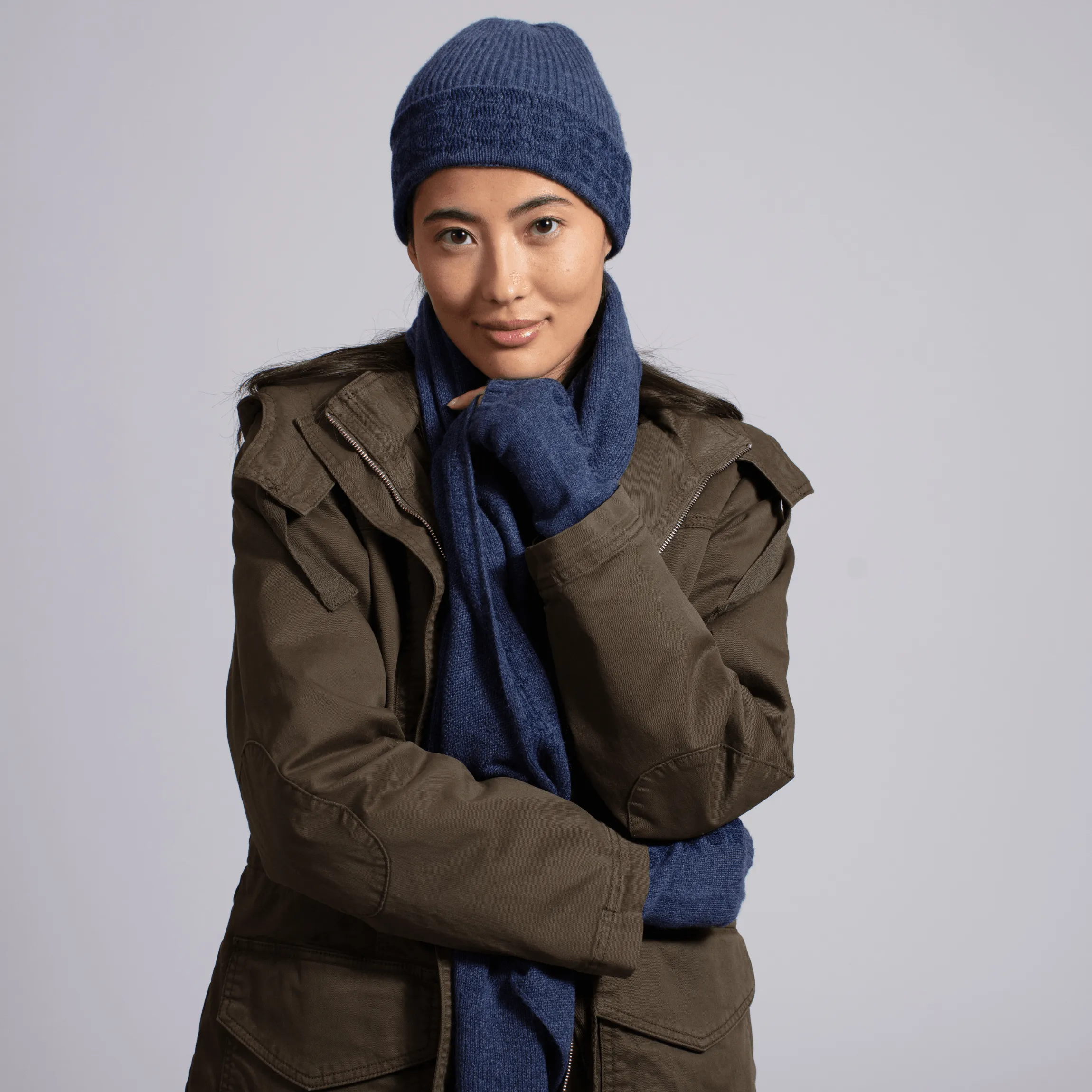 NOTTE BLUE CASHMERE BEANIE