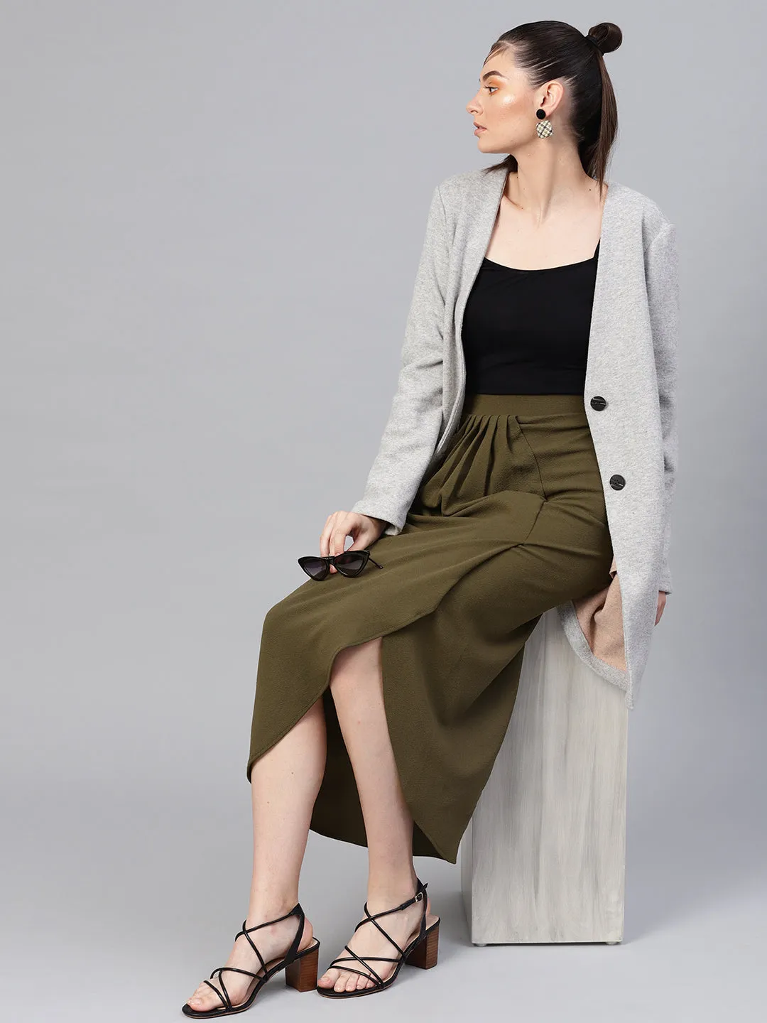 Olive Tulip Skirt