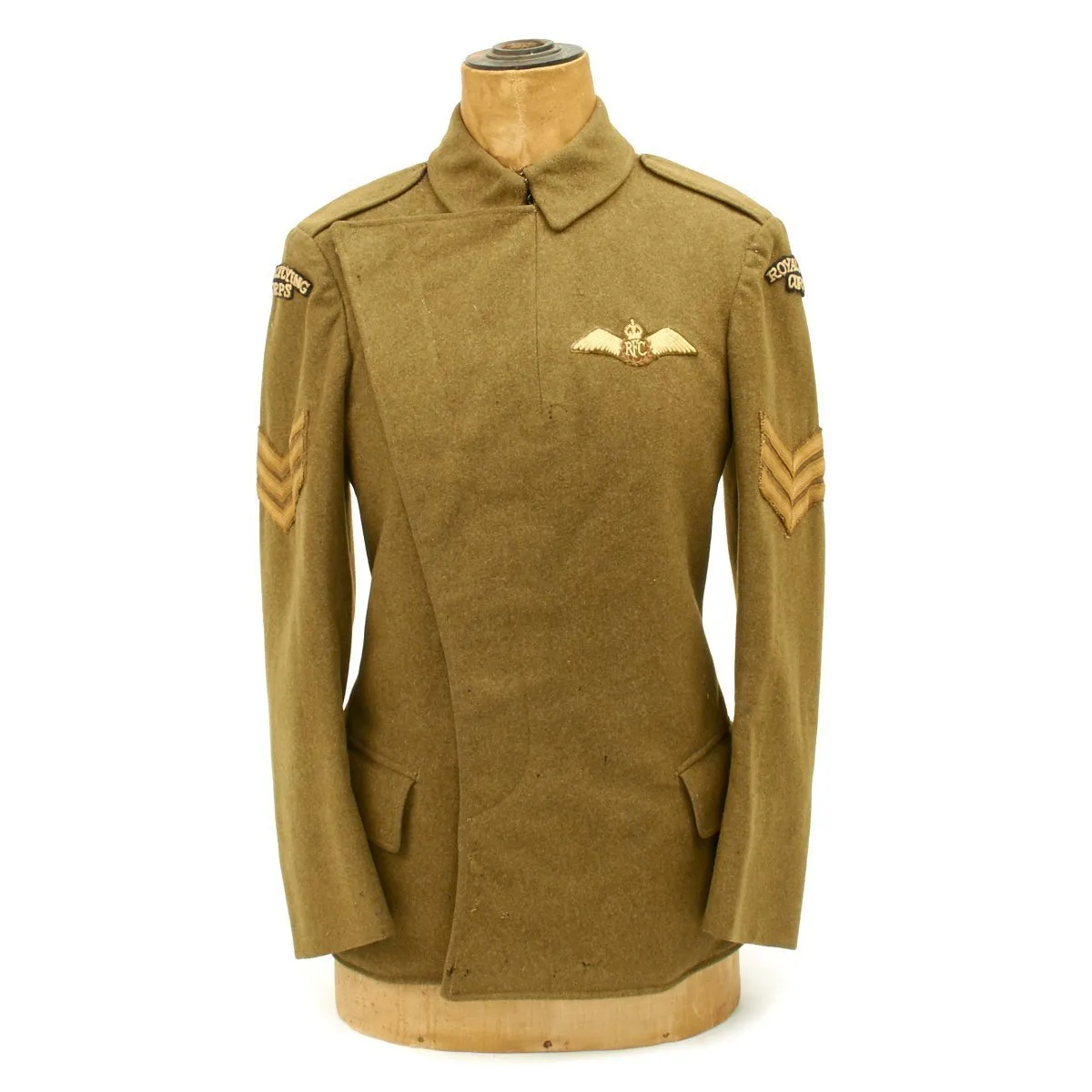 Original British WWI Royal Flying Corps Sergeant Pilot Model 1914 Maternity Tunic Uniform Set