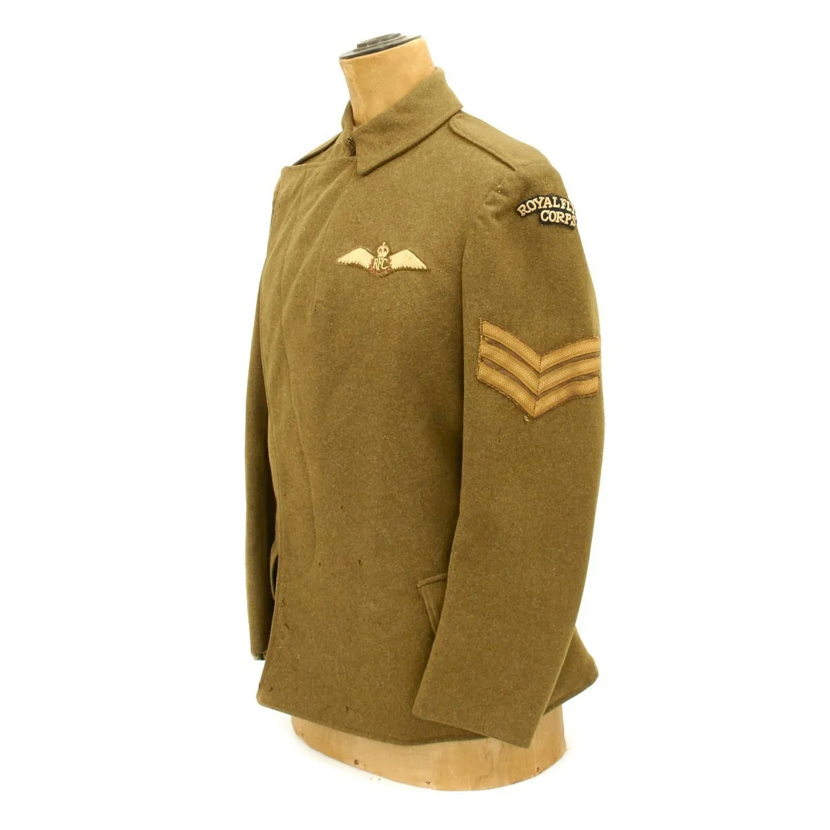 Original British WWI Royal Flying Corps Sergeant Pilot Model 1914 Maternity Tunic Uniform Set