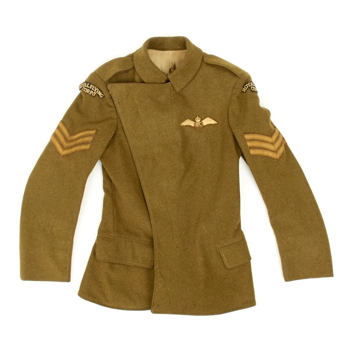 Original British WWI Royal Flying Corps Sergeant Pilot Model 1914 Maternity Tunic Uniform Set