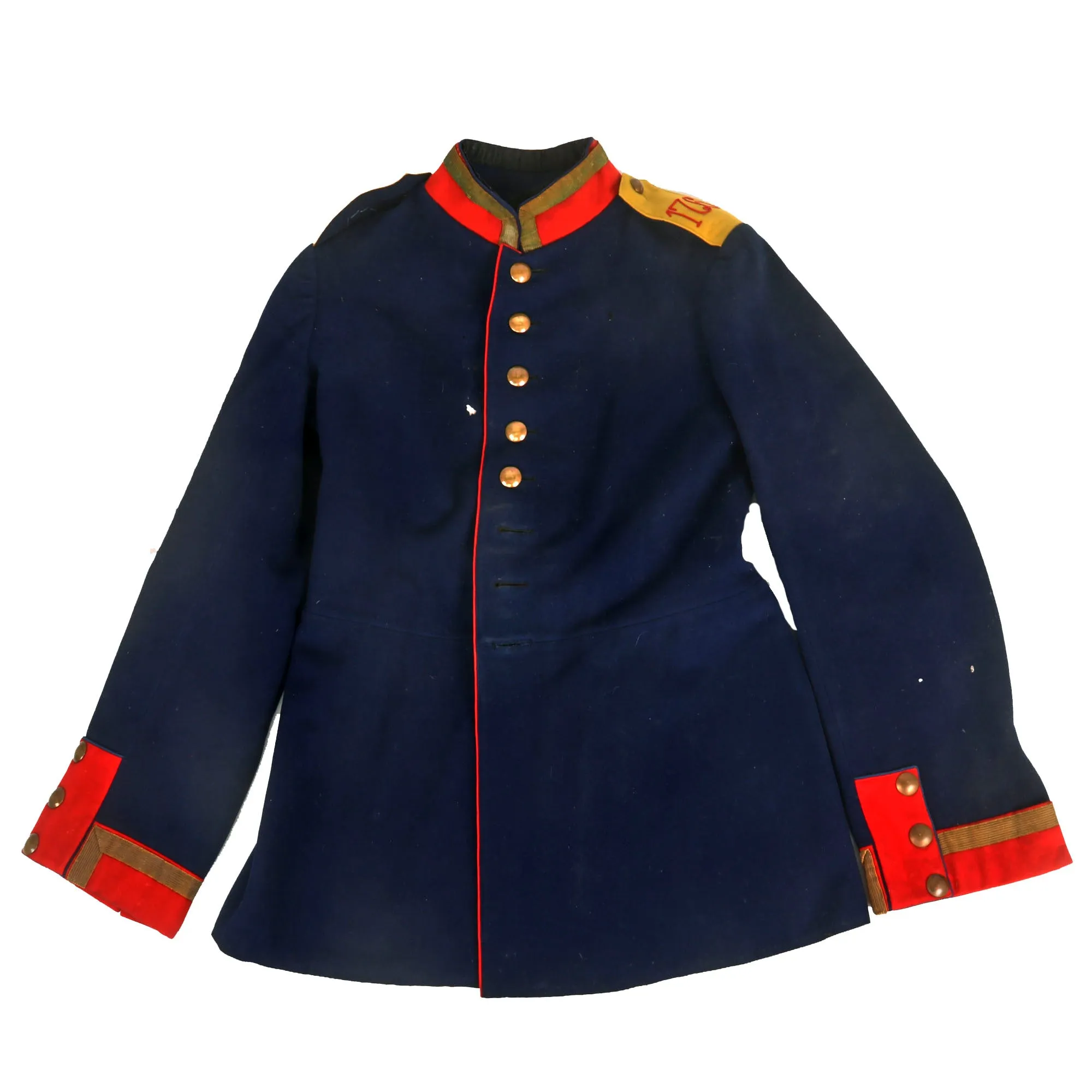 Original German Pre-WWI Imperial German Prussian Army 176th (9th West Prussian) Infantry Marked M1895 Dunkelblau Waffenrock Tunic With Correct Unit Corresponding Shoulder Straps