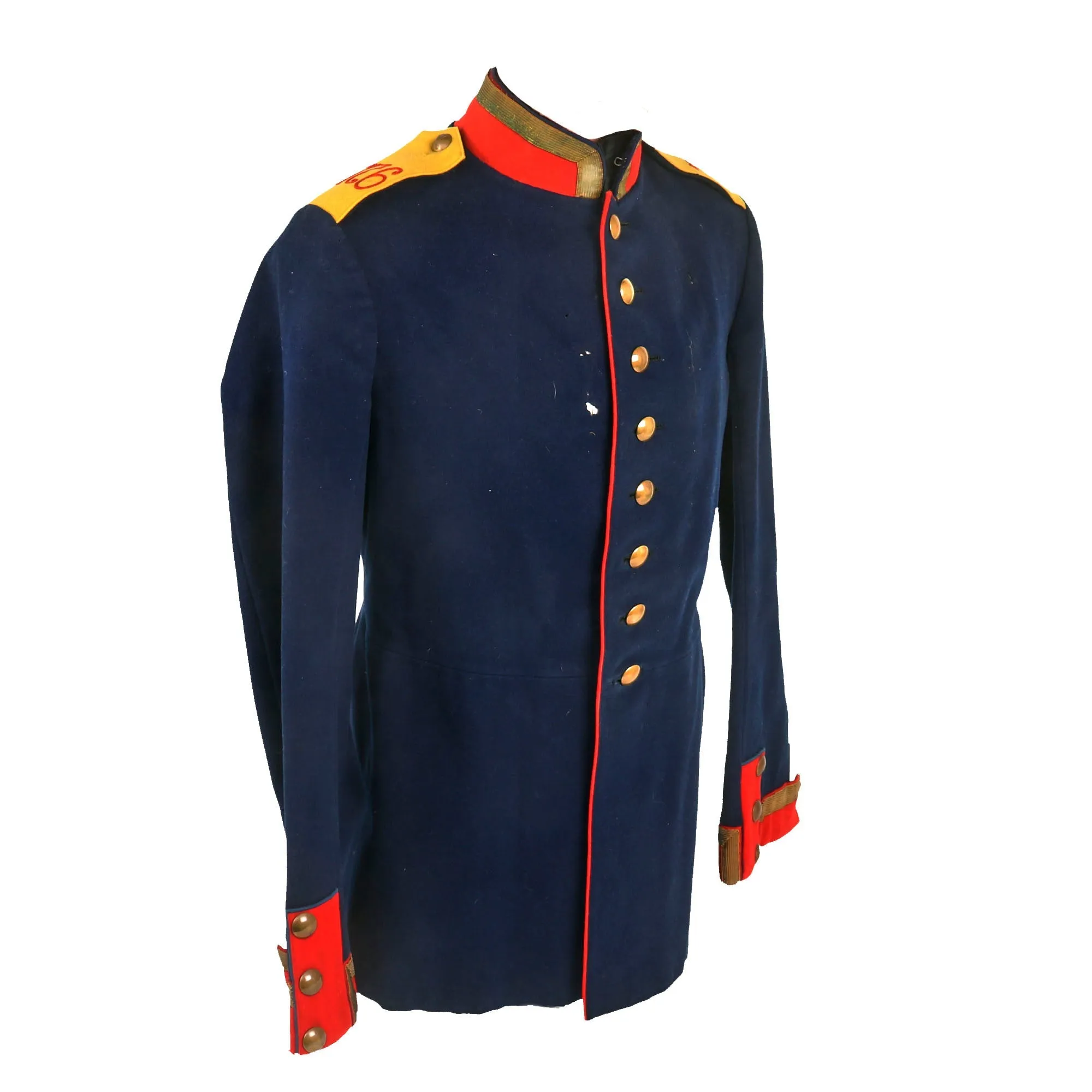 Original German Pre-WWI Imperial German Prussian Army 176th (9th West Prussian) Infantry Marked M1895 Dunkelblau Waffenrock Tunic With Correct Unit Corresponding Shoulder Straps