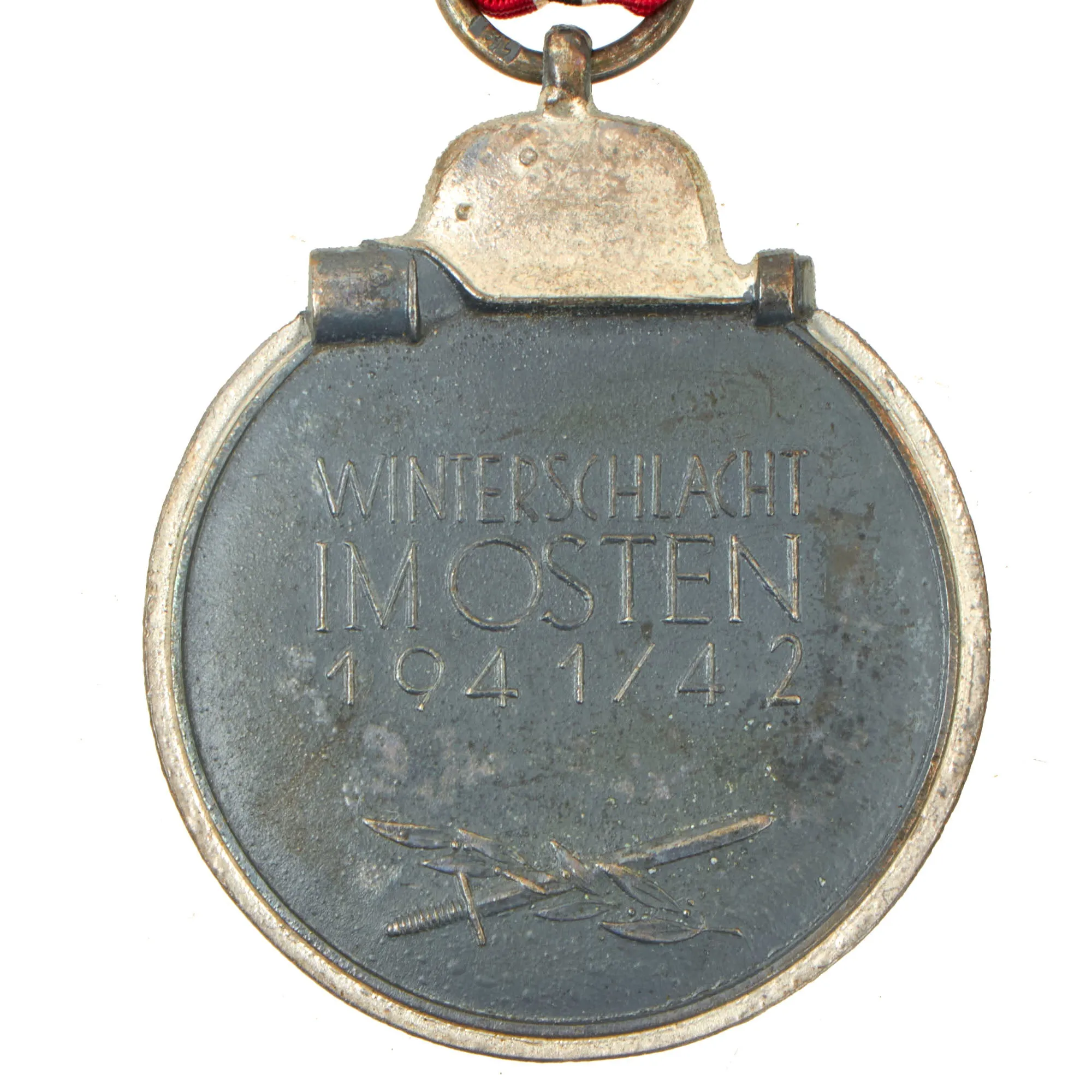 Original German WWII Eastern Front Medal with Named Award Document & Ribbon - 343rd Infantry Regiment