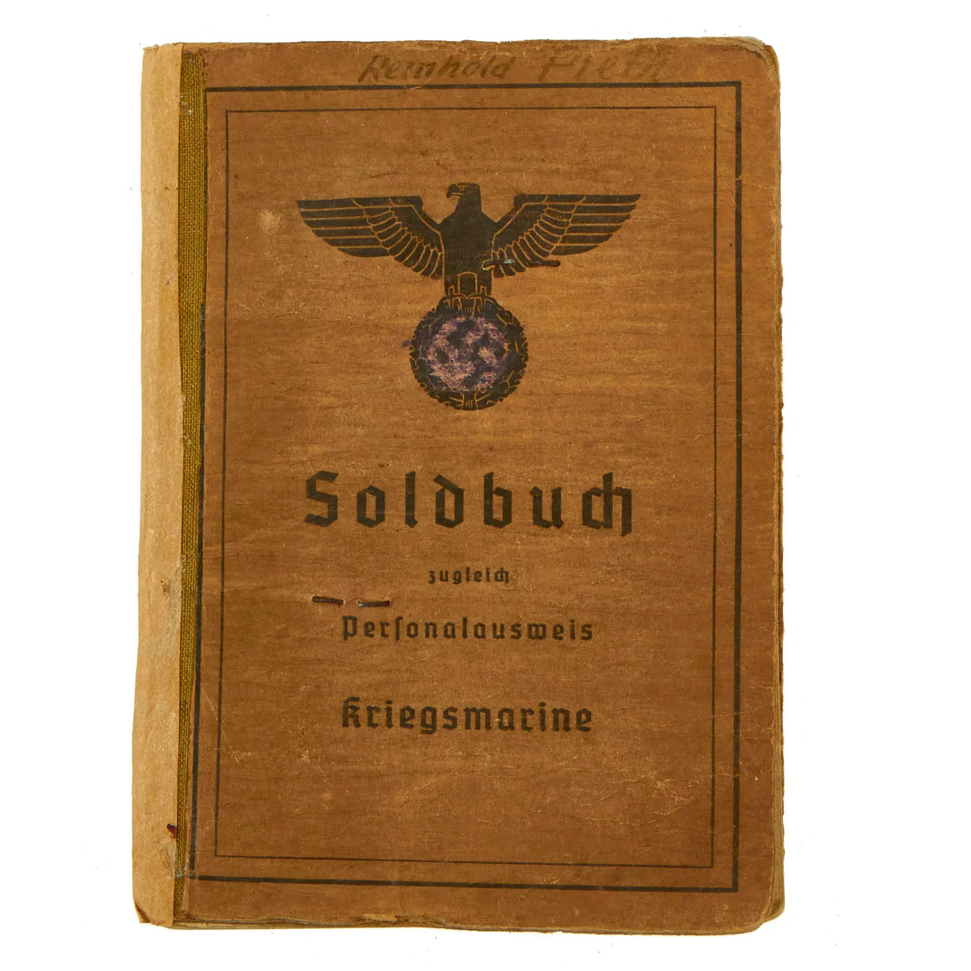 Original German WWII Kriegsmarine Navy Soldbuch Belonging To Matrosengefreiter Reinhold Pieth - 2nd Co, 3rd Naval Construction Reserve Battalion