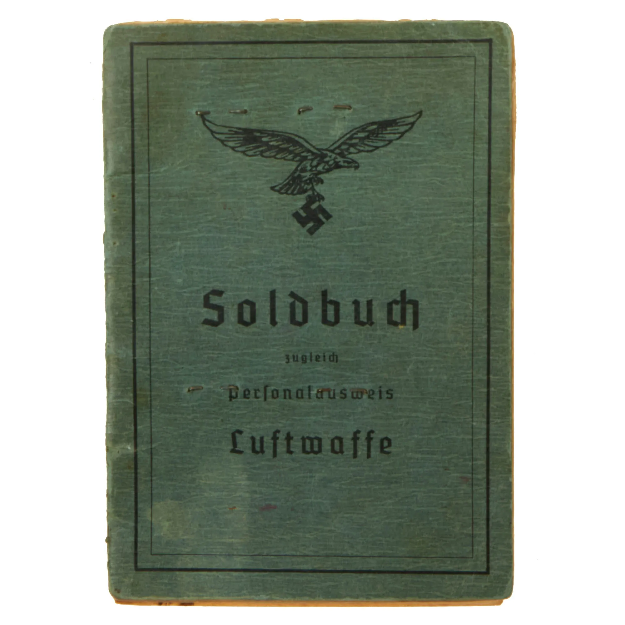 Original WWII German Luftwaffe Soldbuch Identity & Payment Book for Flak NCO Obergefreiter Emil Winkelmann - Flak Regiment 40