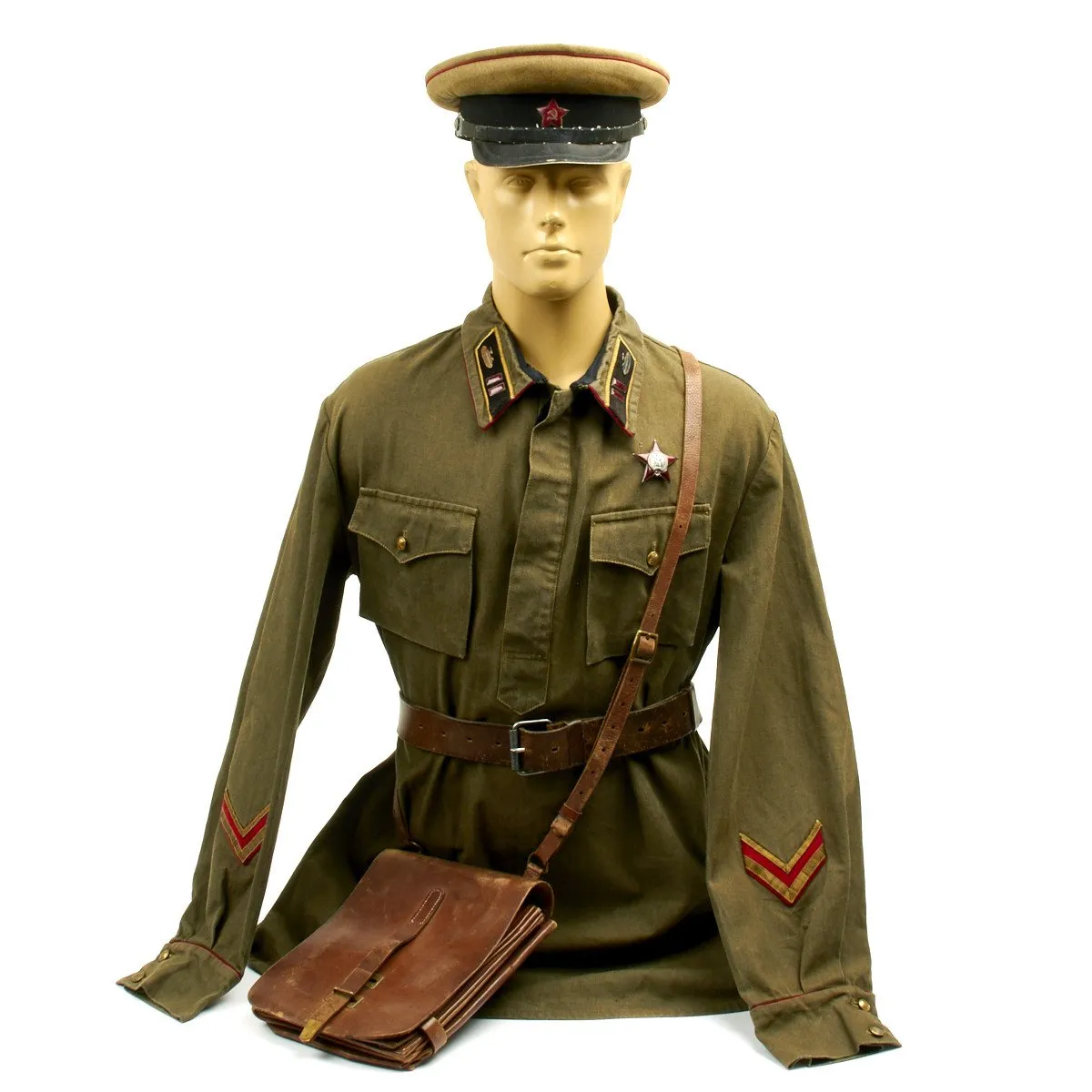 Original WWII Soviet Russian M35 Tanker Major Uniform Set