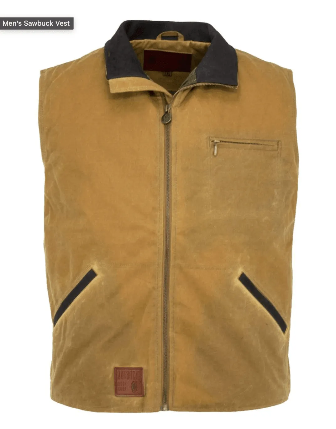 Outback Trading Co Sawbuck Waterproof Bronze Oilskin Vest 2143-FTN