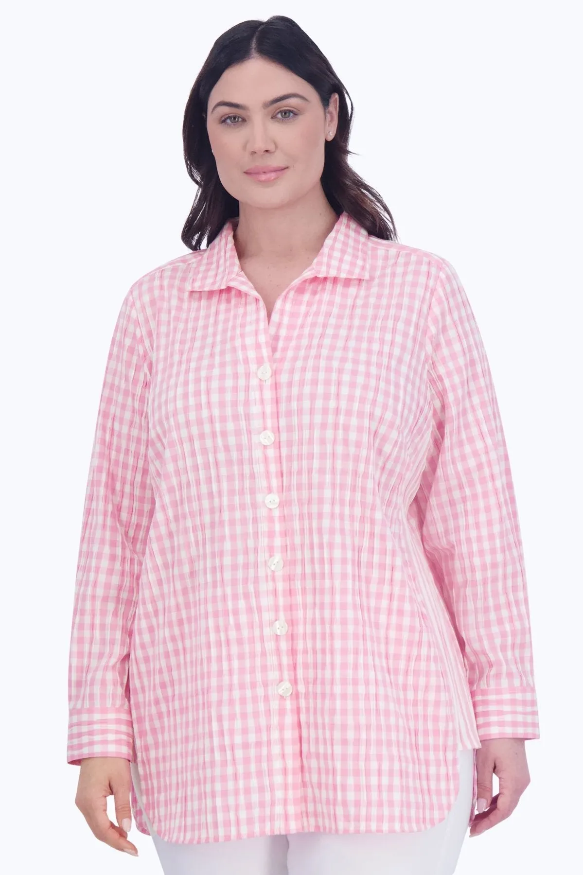 Pandora Plus Crinkle Gingham Combo Tunic